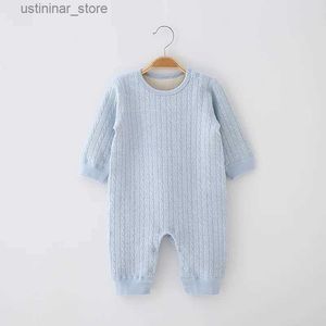 Rompers Baby rompers pyjamas kids clothes long sleeves children clothing brushed baby overalls blue children girl boys winter clothes L47