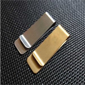 Money Clips Hot Sale Slim Money Clip Dollar Cash Clamp Holder Portable Stainless Steel Metal Creative Business Brass Banknote Folder 240408