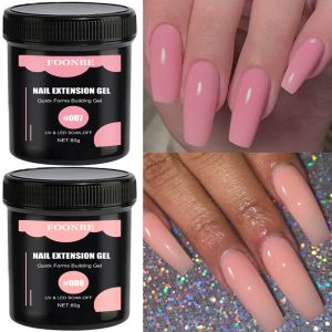 Gel 80g Nail Extension Gel Nude Pink SemiPermanent Soft Gel Medium Viscosity White Clear Nails Builder Jelly French Nail Form Build