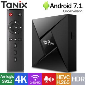 Kutu Orijinal Tanix Tx9 Pro Amlogic S912 8cores 64bit CPU Akıllı TV Kutusu Android7.1 WiFi 4K HDR Set Üst Kutu Vs Tanix Tx9s