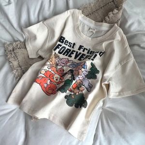 Sommer Cartoon Baby T -Shirts Korea Stil Kinderbaby Kurzarm Druckt -Shirts für Jungen Mädchen 240408
