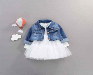 Autumn Baby Girls Roupas Conjuntos de roupas de jacket jeans de princesa 2pcs roupas de roupa para roupas de vestuário 2108045263328