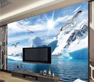 Tapeten Blauer Himmel Baiyun Snow Mountain Scenic Mural Wohnzimmer Hintergrund Wand