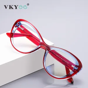 Güneş gözlüğü Vicky Oval Cat's Eye Women's Reading Glasses Blue Anti-Blue Işık Özelleştirilebilir Reçeteli Moda Kişiselleştirilmiş Çerçeve PFD2173