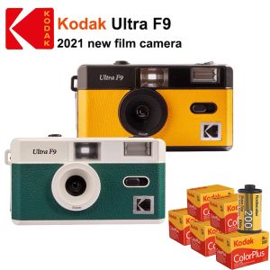 Konnektörler Yeni Kodak Vintage Retro Ultra F9 35mm Yeniden Kullanılabilir Film Kamerası Sarı / Karanlık Gece Yeşil + 13536 35mm Renk Plus 200 Film