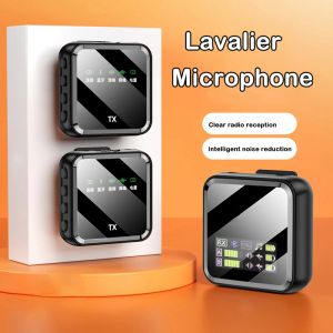 Microphones Wireless Lavalier Microphone System Bluetooth Audio Video Voice Recording Mic for iPhone Android Mobile Phone Interview Camera