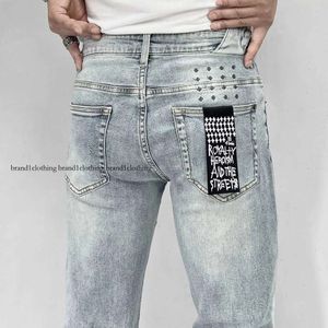 2023 Дизайнерские джинсы Ksubi Mens Mans Man Pants Rip Denim Biker Grey Caint Distrage Destress Streat Motorcle Bone Halloween Purple Jeans для мужчин 436GH