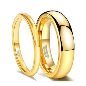 2mm 4mm 6mm 8mm Tungsten Wedding Band Ring for Men Women Gold/Rose Gold/Silver Domed High Polish Comfort Fit 4-15