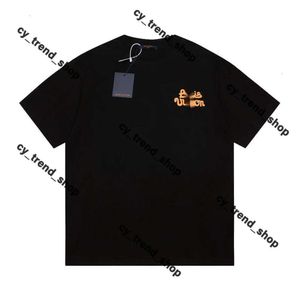 Lousis Vouton Shirt Luxury Men's TシャツデザイナーTシャツブラックレッドレタープリントシャツ短袖