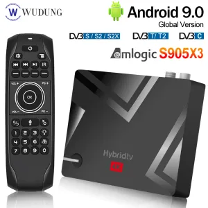 Box 2022 Mecool K5 Smart -TV -Box Android 9.0 Amlogic S905X3 2,4 g 5G WiFi LAN 10/100 m Bluetooth 4.1 2 GB 16 GB DVB S2/T2/SET -Top -Box einstellen