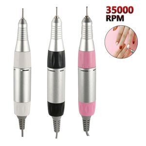 Borrar elektriska nagelborrmaskiner 35000 rpm rostfritt stål 202 Handle Electric Manicure Drill Accessory Nail Art Tool 3 Färgval