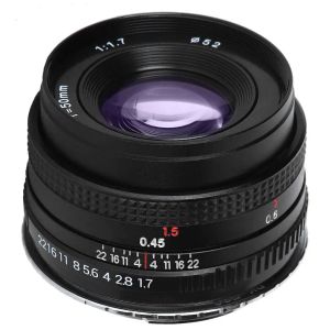 Zubehör 50mm F1.7 Large Aperture Standard Prime Full -Frame -Porträt -Handbuch Fokus Objektiv für Canon EOS PK M42 SLR -Kamera