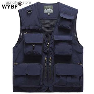 Outdoor Jackets Hoodies 15 Pockets Summer New Men US Tactical Hiking Fishing Vest Mens Photographer Waistcoat Mesh Cargo Sleeveless Jacket Tool Vest 6XL L48