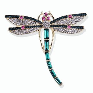 Green Zircon Dragonfly Moon Bear Brosch för kvinnor Elegant Crystal Brosch Pin Ladies Gifts Party Dress Accessories Fashion Jewelry