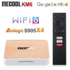 Box Mecool Km6 Deluxe Edition Android 10 AMLOGIC S905X4 TV Box 4GB 64GB WiFi 6 Google Certified BT5.0 1000M 4GB 32GB Smart TV Box