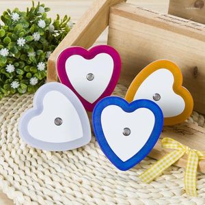 Night Lights LED Mini Light EU/US Plug Sensor Heart Shape Nights Lamp For Kid's Room Bedroom Bedside Aisle Corridor 110V 240V