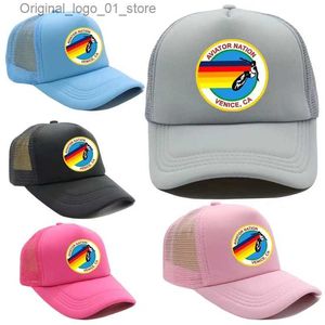 Ball Caps Wholesale Fashion National Truck Baseball Hat New Surfing Womens Baseball Hat Party Hat Printed Ventilation Beach Net Hat Q240408