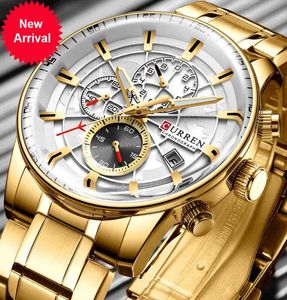 New Watch Men Men Top Luxury Brand Curren 8362 Sport Sport Waterprop Quartz Watches Mens Cronógrafo Data Male Relógio Relogio Masculino9753112