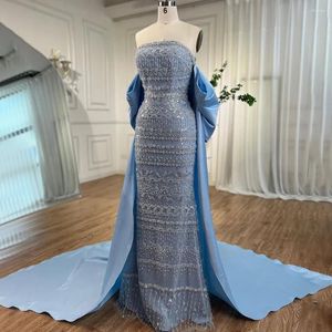 Abiti per feste serene collina araba blu elegante sirena sirena senza spalline serata per il matrimonio femminile 2024 LA72126