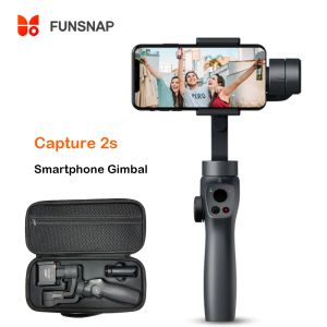 Gimbal Funsnap Capture 2S 3Axis ręczny gimbal stabilizator ostrzeżenia zoomu do zoomu na smartfona Kamera wideo Bluetooth Vlog na żywo