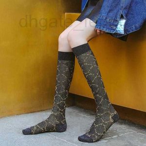 Socks & Hosiery Designer Double G letter Stockings gold and silver embroidery ins net red socks JQ6R