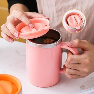 Mugs Stainless Steel Double-layer Coffee Cup With Rotating Cover Anti-scald Heat Insulation Water Juice Milk Tea Drinking