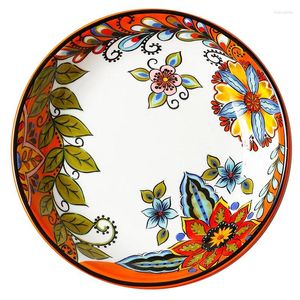 Skålar europeisk kreativ sallad maträtt soppplatta handmålade keramiska bordsartiklar pastoral hushåll hushåll
