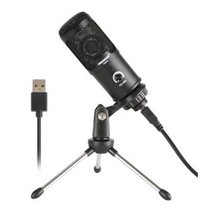 Microfones Freeboss Condenser USB Microphone Metal Cardioid Computer Recording Mic Live Gaming Streaming Broadcast Karaoke CM18 för YouTube