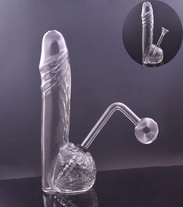 Exclusivo tamanho grande queimador de óleo de vidro bong pênis macho forma fumagem cuba de água multifuncional brinquedos sexuais reciclador dab rig hookah w3166730