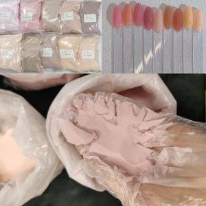 Sıvılar 3 in1 120g çıplak tırnak tozu kahverengi pembe akrilik daldırma tozu, uzatma oyma diy salonu fransız tırnaklar tasarım toz pigment