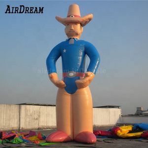 3/4/6/8 metros gigantes de cowboy inflável, mascote de caráter de desenho animado infláveis de 10/26 pés de altura para publicidade ao ar livre