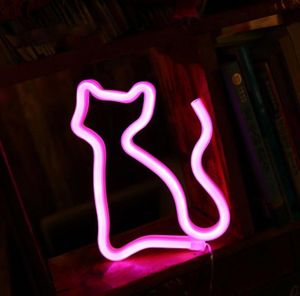 BRELONG LED neon letter modeling cat Christmas bar room decoration night light white pink 1 pc9197969