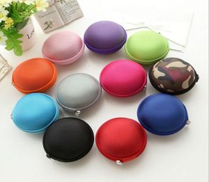 Mini Earphone Storage Carrying Bag Earphone Earbud Zipper Case Cover For USB Cable Key Coin DHL 10 Color5780583