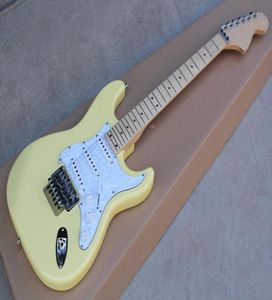 GIONDA ELETTRICA GIALLO MILTURA CUSTIME CUSTICHE con doppio rock bridgewhite PickGuard24 Fretscan essere personalizzato3418190