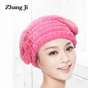 Handtuch Zhangji Frauen Haartrockenkappe mit Bogenknoten Super absorbierende Mikrofaser Wrap Turban schnell Trocknen Bad Badezimmer Hut