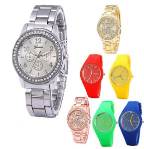 Men039s Fashion Stainless Steel Watches Colorful Women Fashion Silicone Strap Watch great for Gift Party2934497