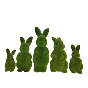 Simulação Muss Artificial Rabbit Animal Terrário Decoração Decoração de casa Jardim Microlandscape Material Coelhinho da Páscoa Miniaturas 240322