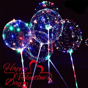 1020 PCS LED BOBO Balloons hanterar lysande transparenta heliumballonger med strängljusfest födelsedag bröllopsfestival dekor 240328