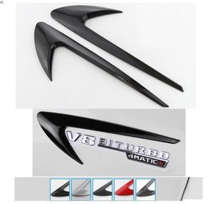 Chrome Red Black Wind Vane Air Knife Knives Fender Badge Emblem Emblems Badges Decorative Stickers for Mercedes Benz AMG2338238