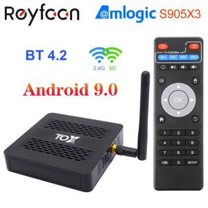 Box Tox1 Smart Android 9.0 TV -Box 4GB 32 GB Amlogic S905X3 2,4 g 5G Dual WiFi 1000m BT 4.2 4K Media Player für Dolby Atmos Audio TVbox