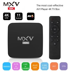 Box MXV 4K TV -Box Android 11.0 4 GB 32 GB neue Smart -TV -Box 2.4G 5.8G WiFi BT 5.0 OTA AV1 Media Player Airplay HDR+ Set Top Box