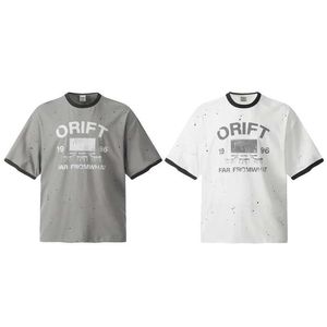Camisetas masculinas de arquive de tinta de tinta de cor de cor de cor de cor de cor de cor curta de manga curta
