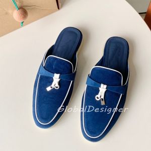 Designerskie dystrybki kobiety muły muły kapcie płaskie LP Lady Sandały Sandały Flip Flopy Flip Flops Modne Mózgi oryginalne skórzane zamszowe pudełko letnie slajdy plażę na zewnątrz