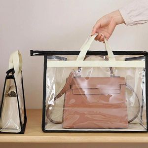 Scatole di stoccaggio Borsa Organizzatore Polvere di borsetta resistente all'acqua trasparente con protezione per borse per comodità per comodità