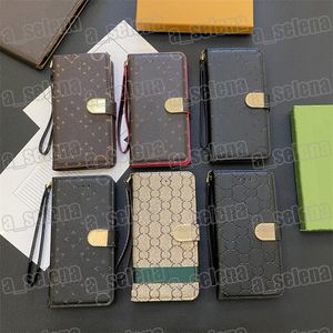 مصممون حالات الهاتف الخليوي العالمي لأجهزة iPhone Samsung Huawei Xiaomi Letter Leather Leather Gointer مع جيب حامل البطاقة