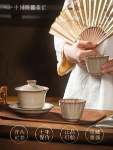 Teaware Sets Ask Ding Ge Kiln Dust In The Moon Cover Bowl Set Jingdezhen Open Ceramic Tea All-in-one Of Gift Boxes