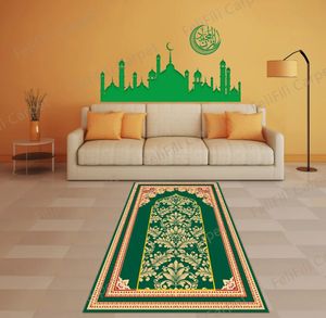 Flannel Prayer Mat for Ramadan Non Slip Soft Portable Floor Kneel Embossing Mat Worship Blanket Gift 240401