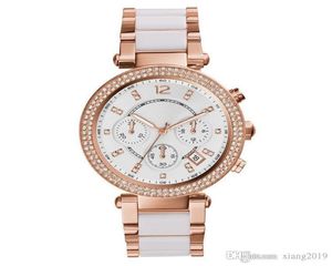 Märke MK Watches Luxury Watch for Girl Day Fine Steel Diamonds Waterproof Rose Gold Quartz Watch Whole1465738