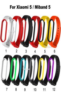 För Xiaomi Mi Band 5NFC -armband Global version Rem armbandsersättning Tillbehör Färgglad rem för Miband 5 Silikonhelgbottlar2399980