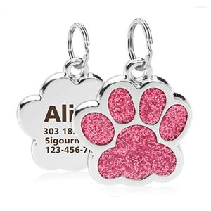 Dog Tag Personalized Cat Tags Free Engraved Puppy Pet ID Name Collar Pendant Accessories Glitter